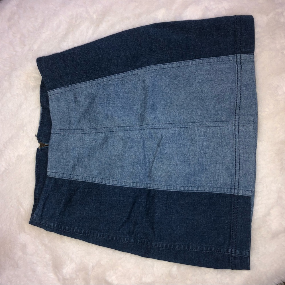 Free People two-toned denim skirt